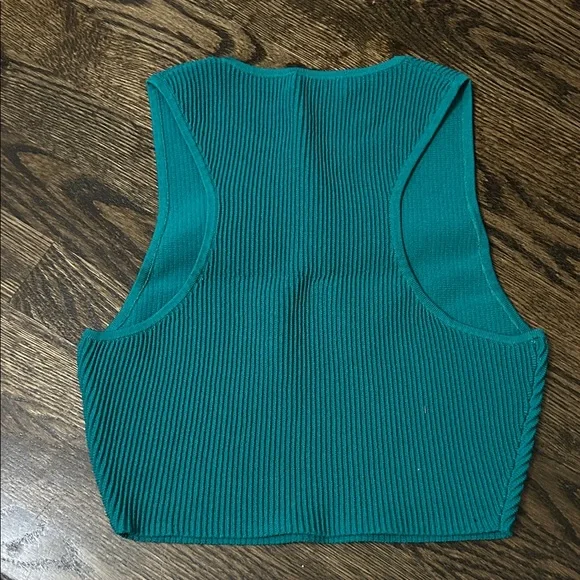 Babaton Turquoise Ribbed Tank Top - Picture 2 of 3